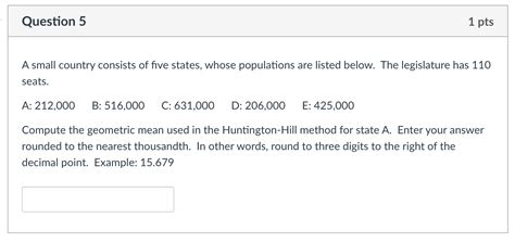 Solved A Small Country Consists Of Five States Whose Chegg