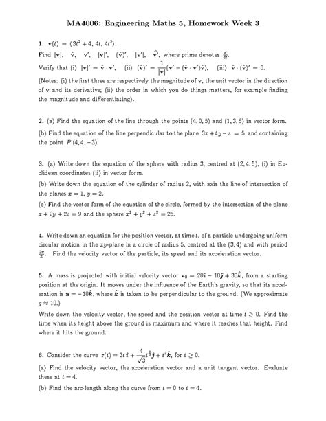 Hw3 20231 Tutorial 3 Ma4006 Engineering Maths 5 Homework Week 3 V T 〈 3 T 2 4 4 T 4