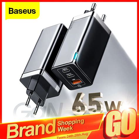 Baseus 65W GaN Fast Charger Type C PD Quick Charge 4 0 QC 3 0 EU US