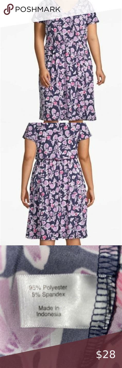 Lane Bryant Purple Abstract Floral Faux Wrap Dress In 2021 Faux Wrap