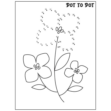 Flower Connect The Dots Dot To Dot Activities 11724482 Vector Art At Vecteezy