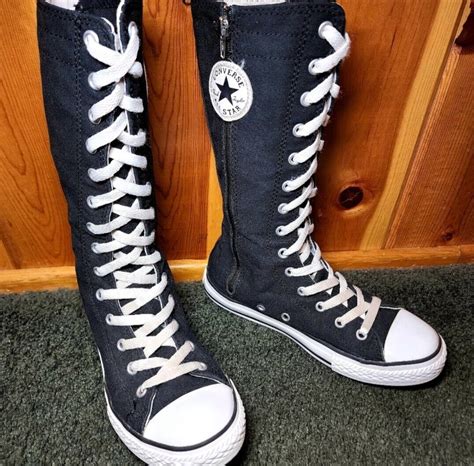 Rare Vintage Converse All Star Calf Knee High Women Gem