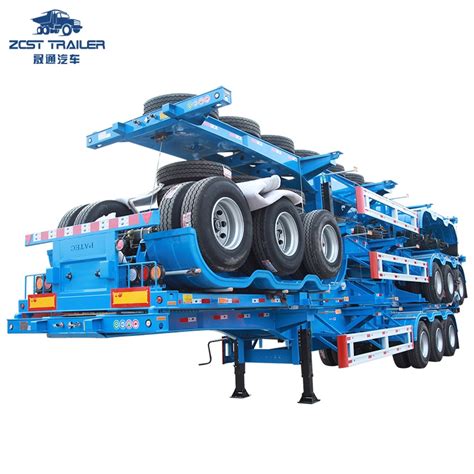 Ft Ft Axles Gooseneck Shipping Container Transport Skeleton Truck