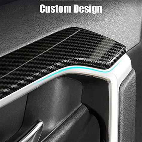 XITER 4pcs ABS Carbon Fiber Car Interior Door Panel Stripe Cover Inner