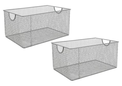 Ybm Home Silver Mesh Open Bin Storage Basket Organizer Sold Per