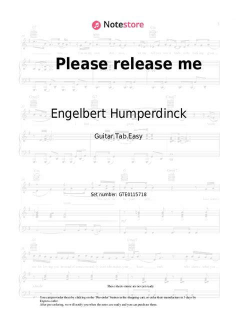 Engelbert Humperdinck - Please release me guitar chords and tabs in ...