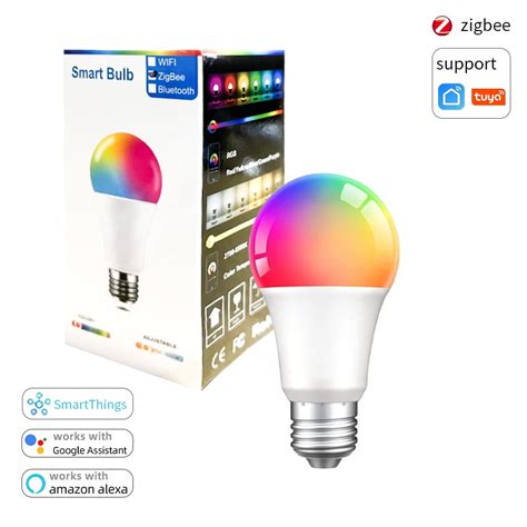 Zemismart Smart Light Bulb Zigbee RGBCW Dimmable LED Bulb Work With