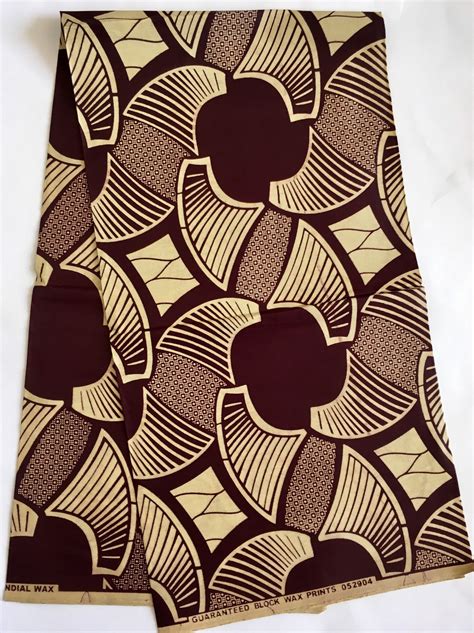 African Print Fabric Ankara Cream Brown Tope 1 Etsy African