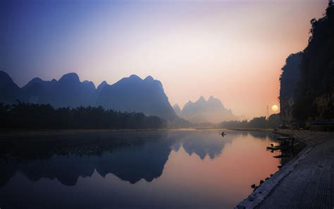 1920x1200 Nature Landscape Reflection River Mountain Sunrise Mist