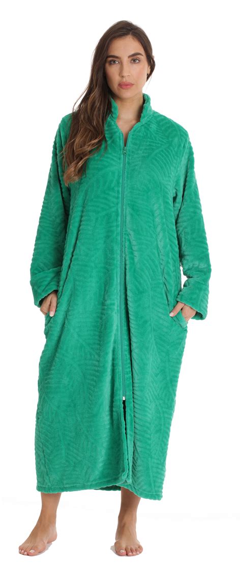 Just Love Plush Zipper Lounger Robe Green 3x