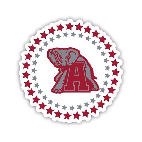 Alabama Crimson Tide – Elephant with Stars – Temporary Tattoo – Biggest ...