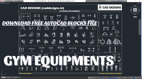 Download Free Autocad Blocks File Cad Gym Equipment Autocad Blocks Cad Designs Youtube