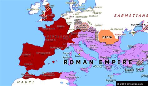 Year Of The Four Emperors Otho Historical Atlas Of Europe 14 April