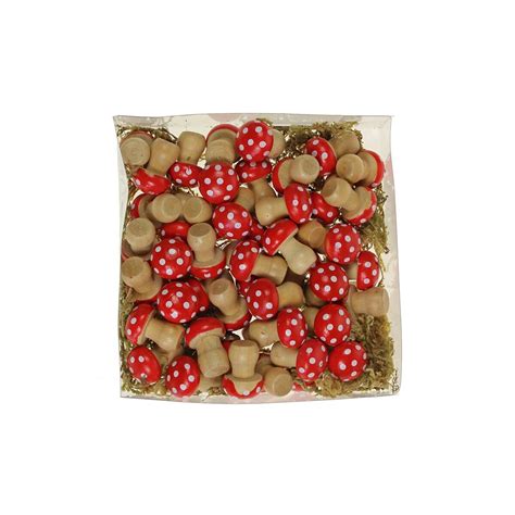 Fliegenpilze aus Holz natur rot 2 5 cm Sparpackung 48 Stück 14 50