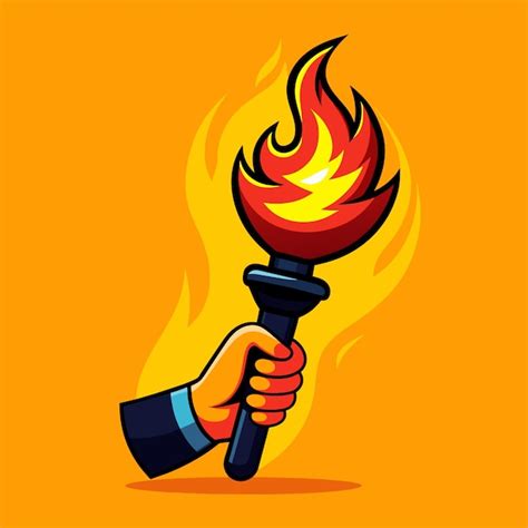 Premium Vector Hand Holding Flaming Torch