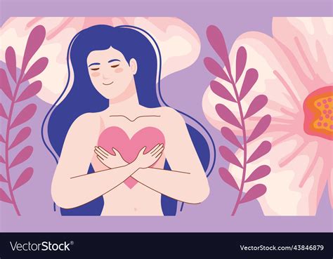 Naked Woman With Love Heart Royalty Free Vector Image