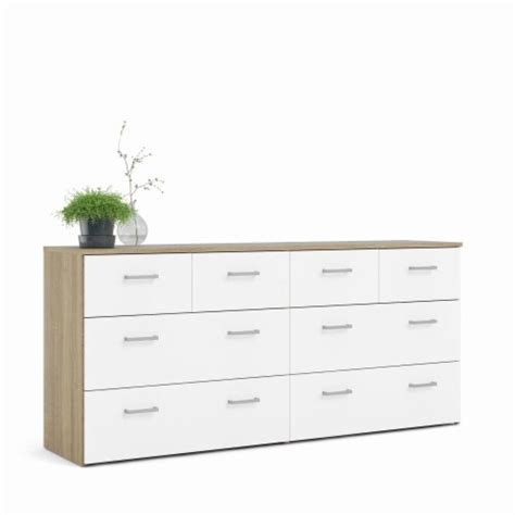 Tvilum Space Low Profile 8 Drawer Double Dresser In Oak Structure