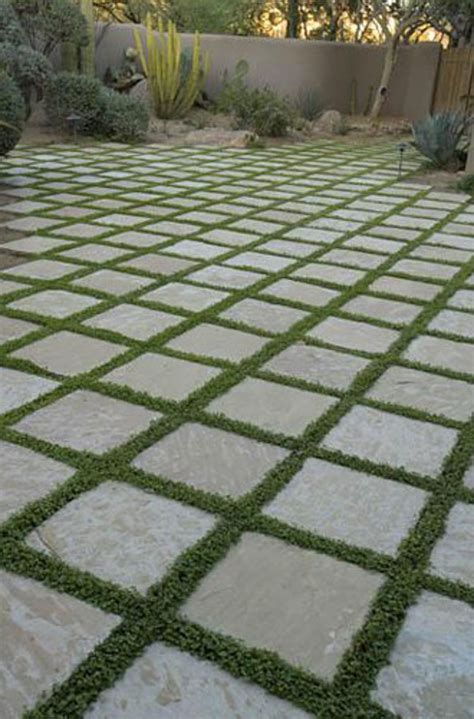 Outdoor Tiles With Grass For Grout Small Backyard Landscaping