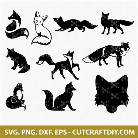 Fox SVG Bundle Fox SVG Fox Vector Fox Clipart PNG DXF EPS