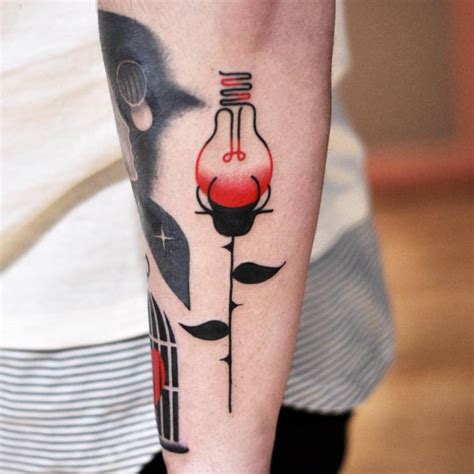 Lightbulb Rose Tattoo By David C T Tattoogrid Net