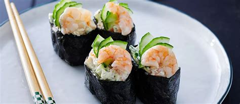 Gunkan Maki Sushi Aux Crevettes Et Au Concombre Kikkoman