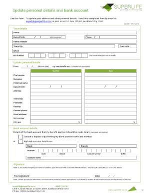 Fillable Online Superlife Co Use This Form To Update Your Address And