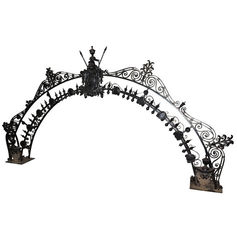 Ornate Wrought Iron Entry Arch For Driveway Or Grand Entrance At