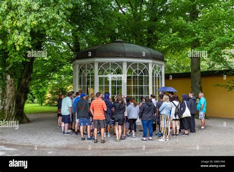 A Tour Group Stopping At The Original Sound Of Music Paviliongazebo In