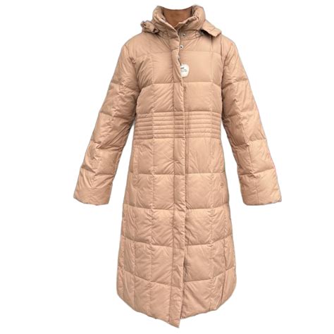 Luxury Women Hooded Long puffer jacket - Winter Light Brown Thickened ...