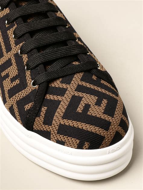 Fendi Sneakers In Micro Perforated Ff Fabric Shoes Fendi Women