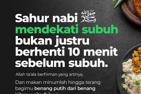 KETENTUAN SAHUR Ala Nabi Muhammad SAW Berikut Tata Cara Dan Tips Sahur