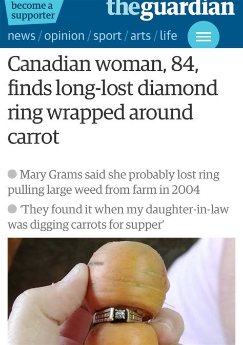 Woman Finds Wedding Ring On Carrot Wedding Rings Sets Ideas