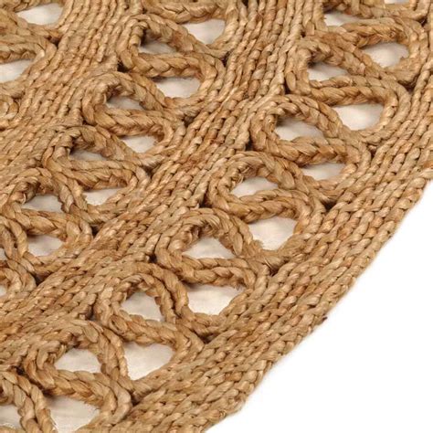 Area Rug Hand Braided Jute Cm Round Vidaxl Ebay