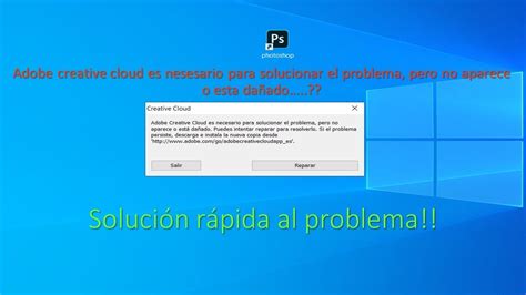 SOLUCION Adobe Creative Cloud no esta instalado o esta dañado YouTube