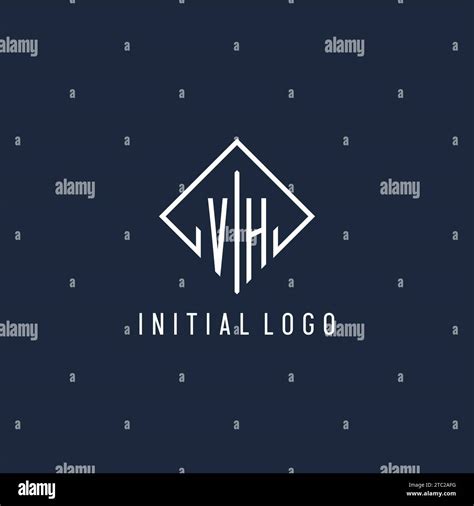 Vh Initial Logo With Luxury Rectangle Style Design Vector Graphic Stock