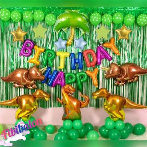 Jual Paket Dekorasi Happy Birthday Dinosaurus Ulang Tahun Set