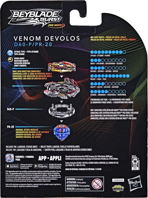 Buy Beyblade Burst Pro Series Venom Devolos Spinning Top Starter Pack