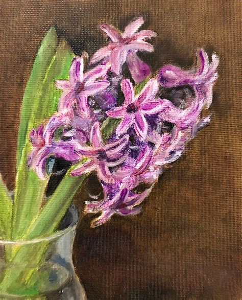 Hyacinth Painting Flower Original Art Small Oil Painting 8x8 Etsy