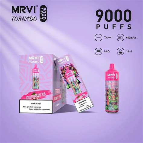 Authentique MRVI RandM Tornado 9000 Puffs Vape Jetable Pen E Cigarette