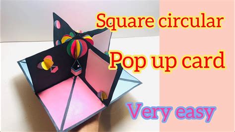 Square Circular Pop Up Card Diy Card Thank You Card Very Easy