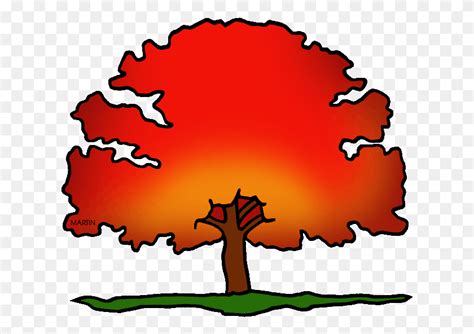 United States Clip Art By Phillip Martin District Animated Red Oak Tree