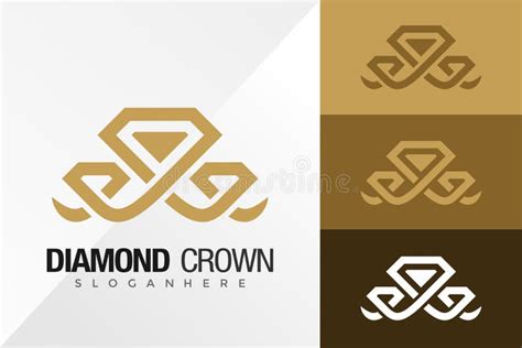 Diamond Crown Logo Design Vector Illustration Template Stock Vector