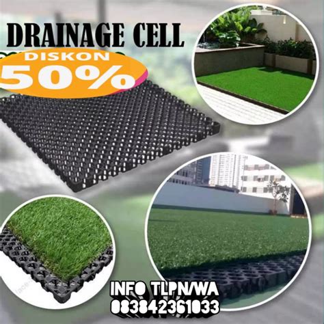 Jual DRAINASE RUMPUT SINTETIS UKURAN 100X100 CM TEBAL 30 MM LAPISAN