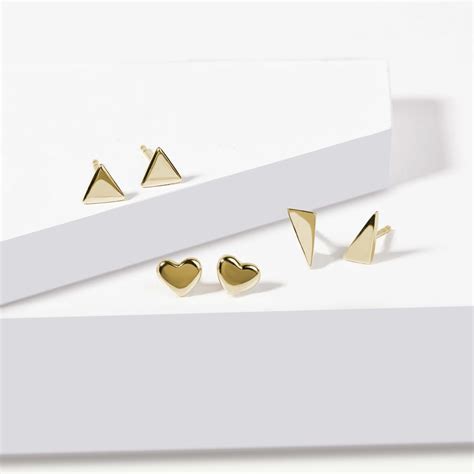 Gold Heart Earrings | KLENOTA