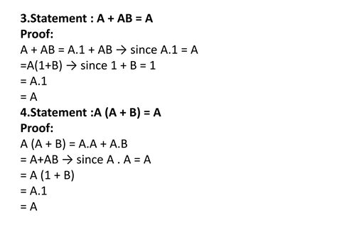 Basic Theorems And Properties Of Boolean Algebra Ppt