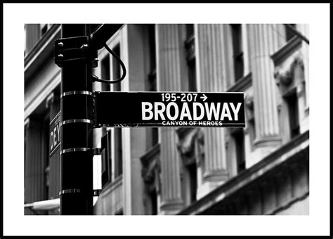 Broadway Street Sign Black And White