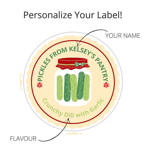 Pickle Labels Personalized Stickers for Homemade Pickles & | Etsy