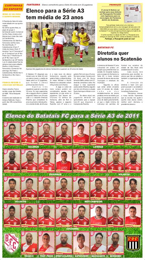 Batatais FC l Fantasma da Mogiana Caderno de Esportes Jornal A Notícia