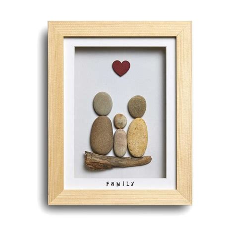 Familie Von Drei Kiesel Kunst Familie Von Etsy De Pebble Art