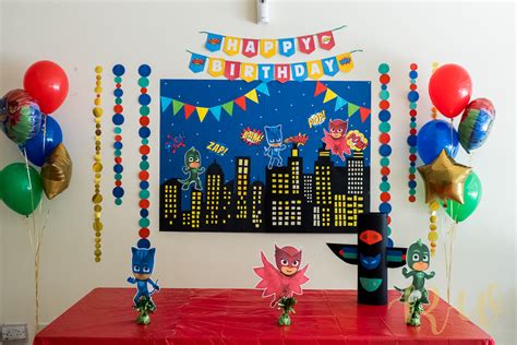 Diy Pj Mask Birthday Party Decor Rheawrites